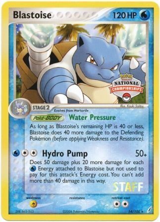 Blastoise (14/100) (National Championship Promo Staff) [EX: Crystal Guardians] | Tabernacle Games