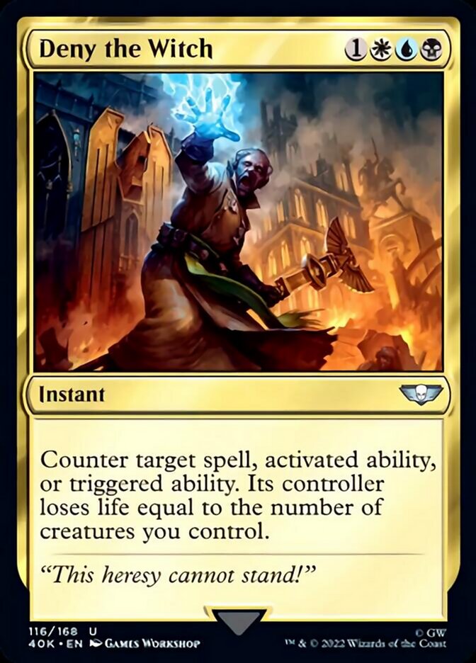 Deny the Witch (Surge Foil) [Universes Beyond: Warhammer 40,000] | Tabernacle Games