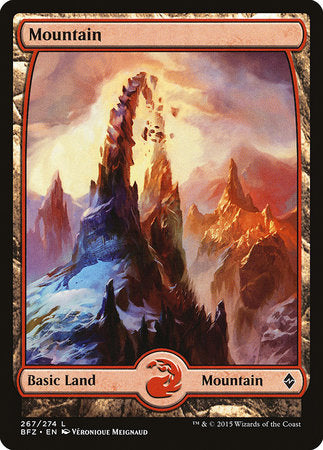Mountain (267) - Full Art [Battle for Zendikar] | Tabernacle Games