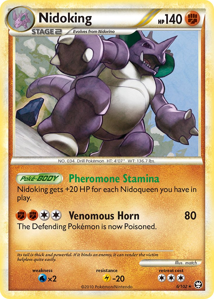 Nidoking (6/102) (Cracked Ice Holo) (Theme Deck Exclusive) [HeartGold & SoulSilver: Triumphant] | Tabernacle Games