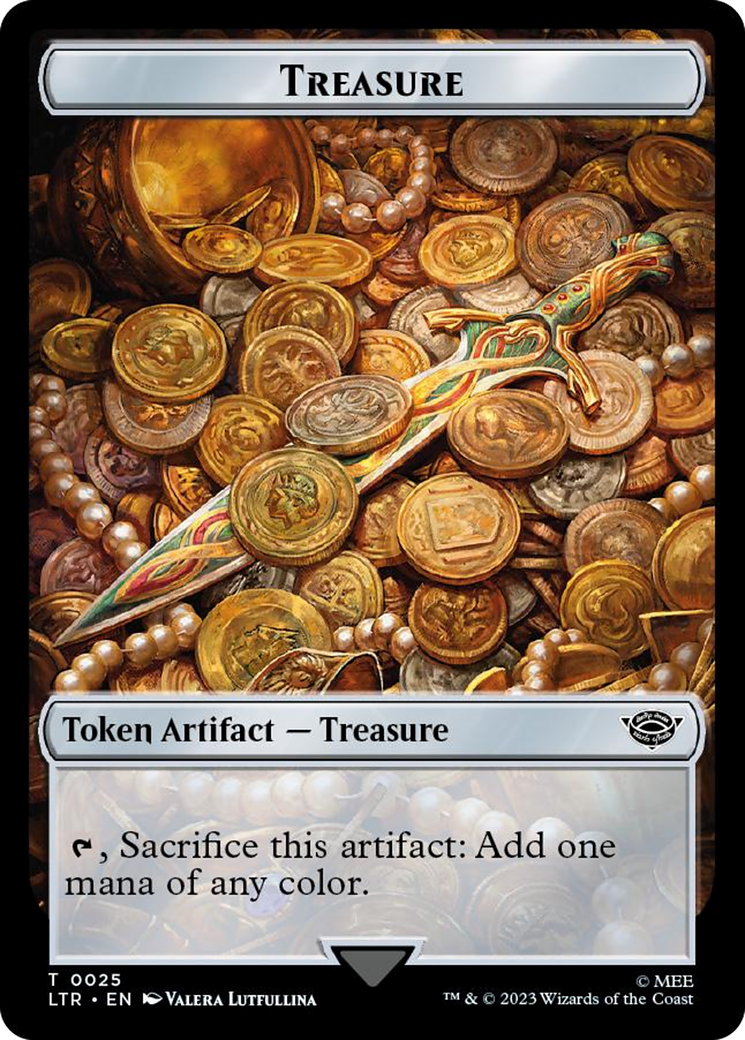 Treasure // Food (0023) Double-Sided Token (Surge Foil) [The Lord of the Rings: Tales of Middle-Earth Tokens] | Tabernacle Games