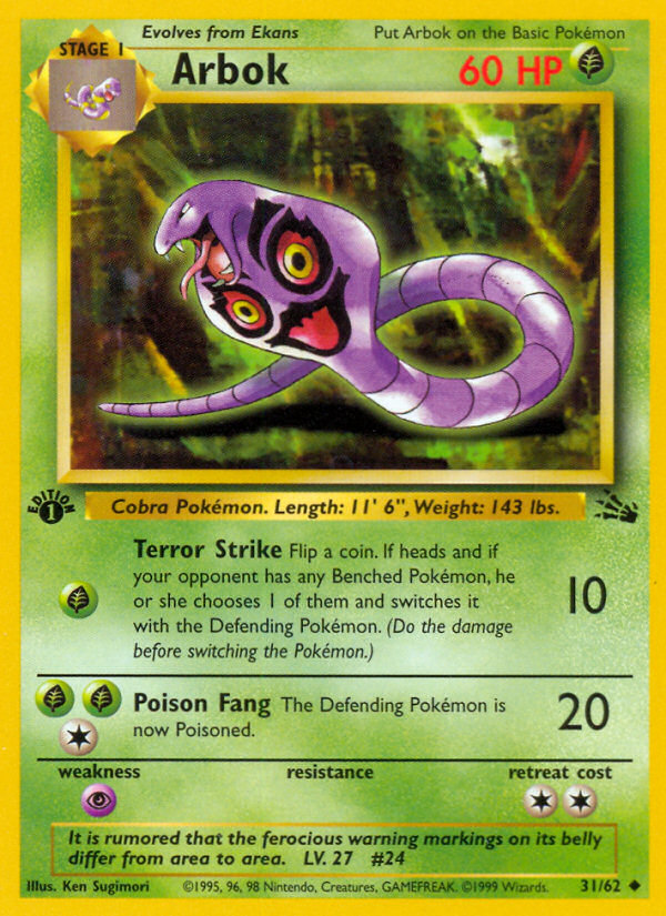 Arbok (31/62) [Fossil 1st Edition] | Tabernacle Games