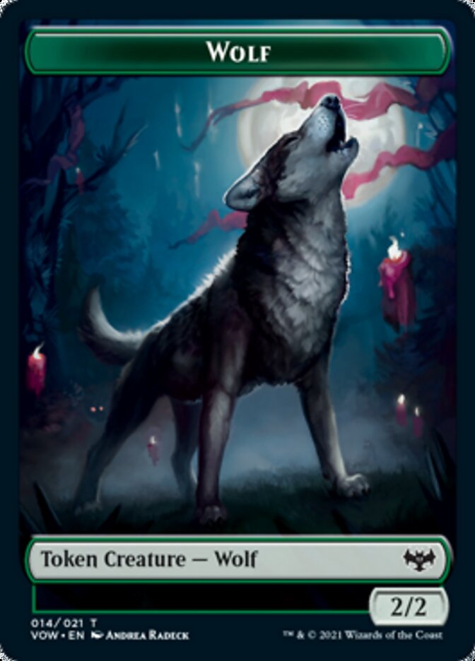 Wolf (011) // Wolf (014) Double-sided Token [Innistrad: Crimson Vow Tokens] | Tabernacle Games