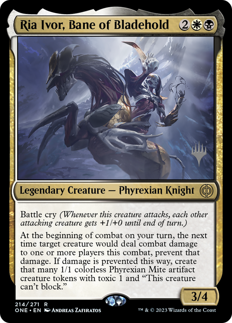 Ria Ivor, Bane of Bladehold (Promo Pack) [Phyrexia: All Will Be One Promos] | Tabernacle Games