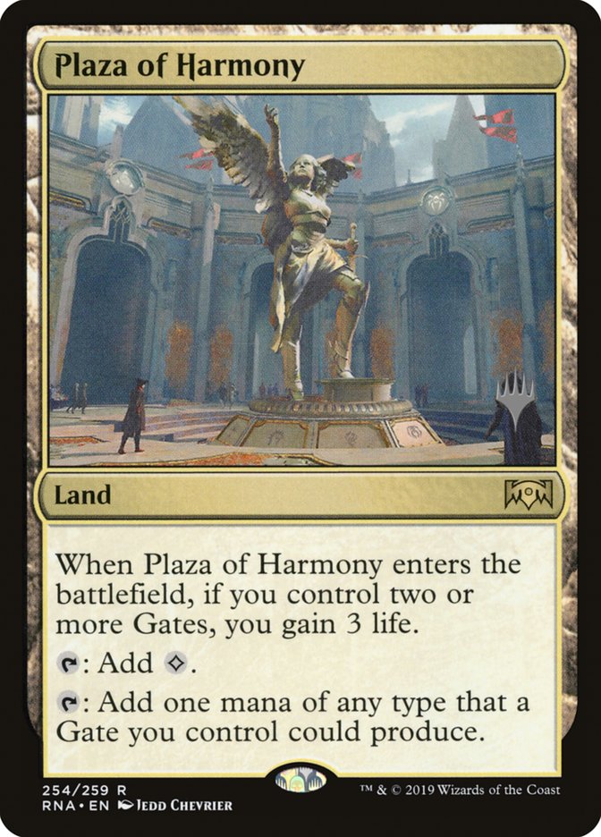 Plaza of Harmony (Promo Pack) [Ravnica Allegiance Promos] | Tabernacle Games