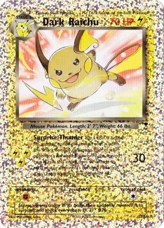 Dark Raichu (S3/S4) [Box Topper] | Tabernacle Games