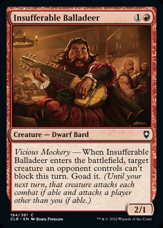 Insufferable Balladeer [Commander Legends: Battle for Baldur's Gate] | Tabernacle Games