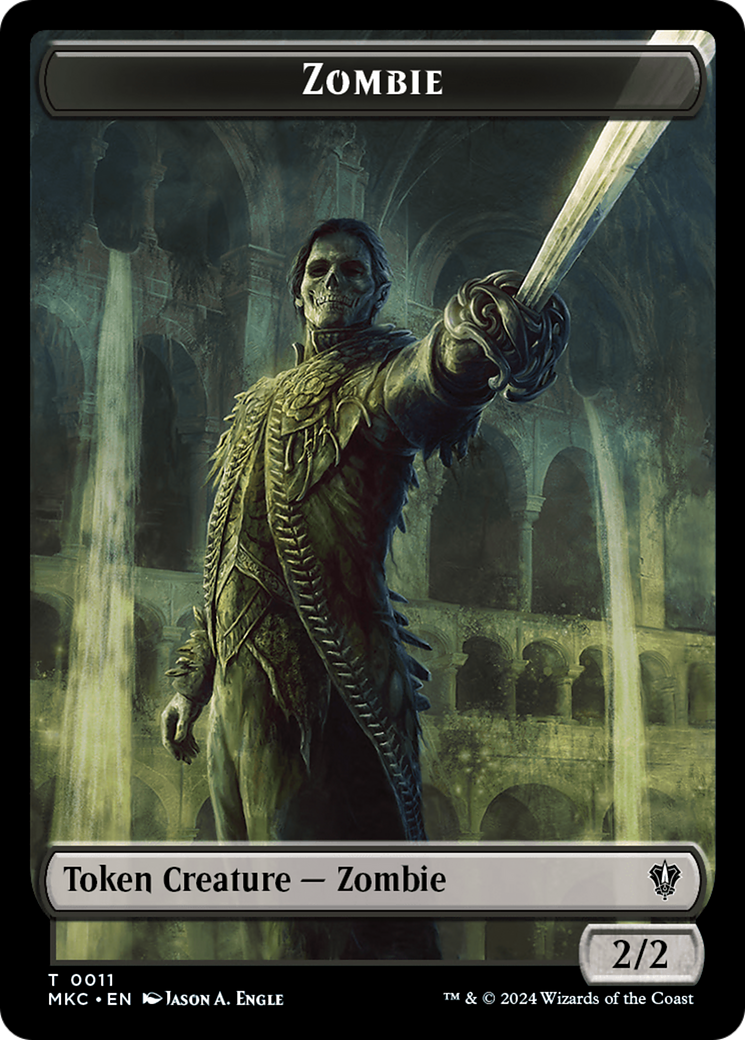 Vizier of Many Faces // Zombie Double-Sided Token [Murders at Karlov Manor Commander Tokens] | Tabernacle Games