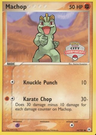 Machop (64/101) (City Championship Promo) [EX: Hidden Legends] | Tabernacle Games