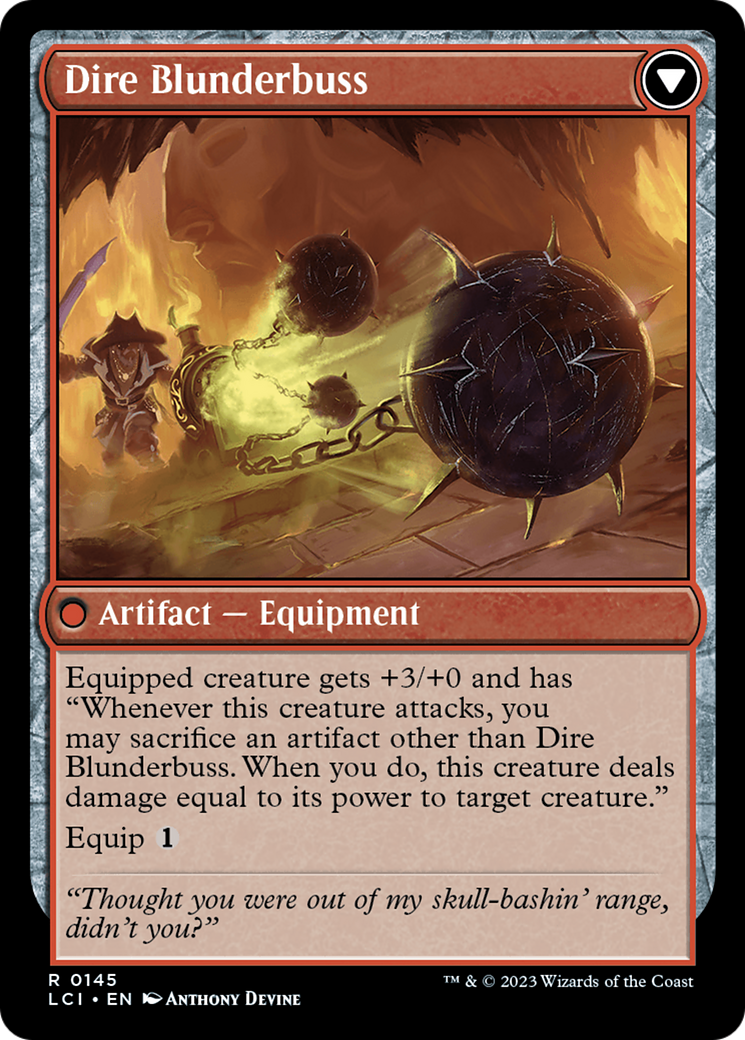 Dire Flail // Dire Blunderbuss [The Lost Caverns of Ixalan Prerelease Cards] | Tabernacle Games