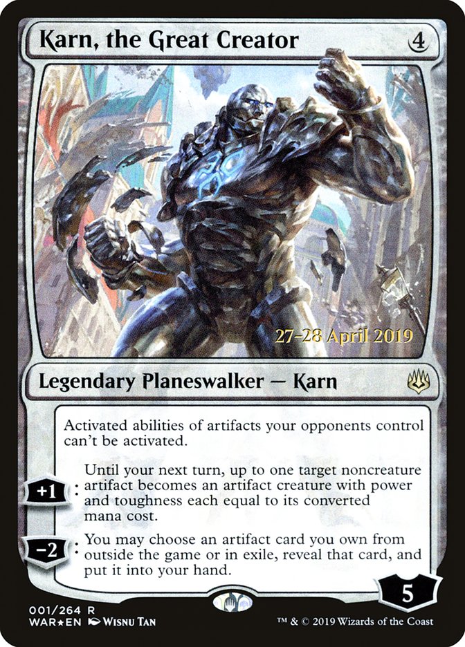 Karn, the Great Creator  [War of the Spark Prerelease Promos] | Tabernacle Games