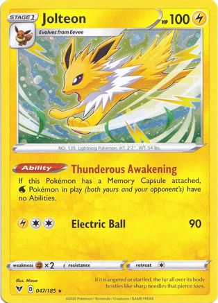 Jolteon (047/185) (Cosmos Holo) [Sword & Shield: Vivid Voltage] | Tabernacle Games
