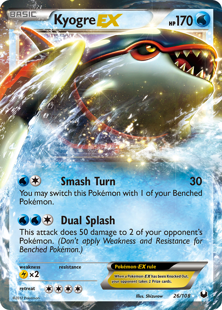 Kyogre EX (26/108) [Black & White: Dark Explorers] | Tabernacle Games
