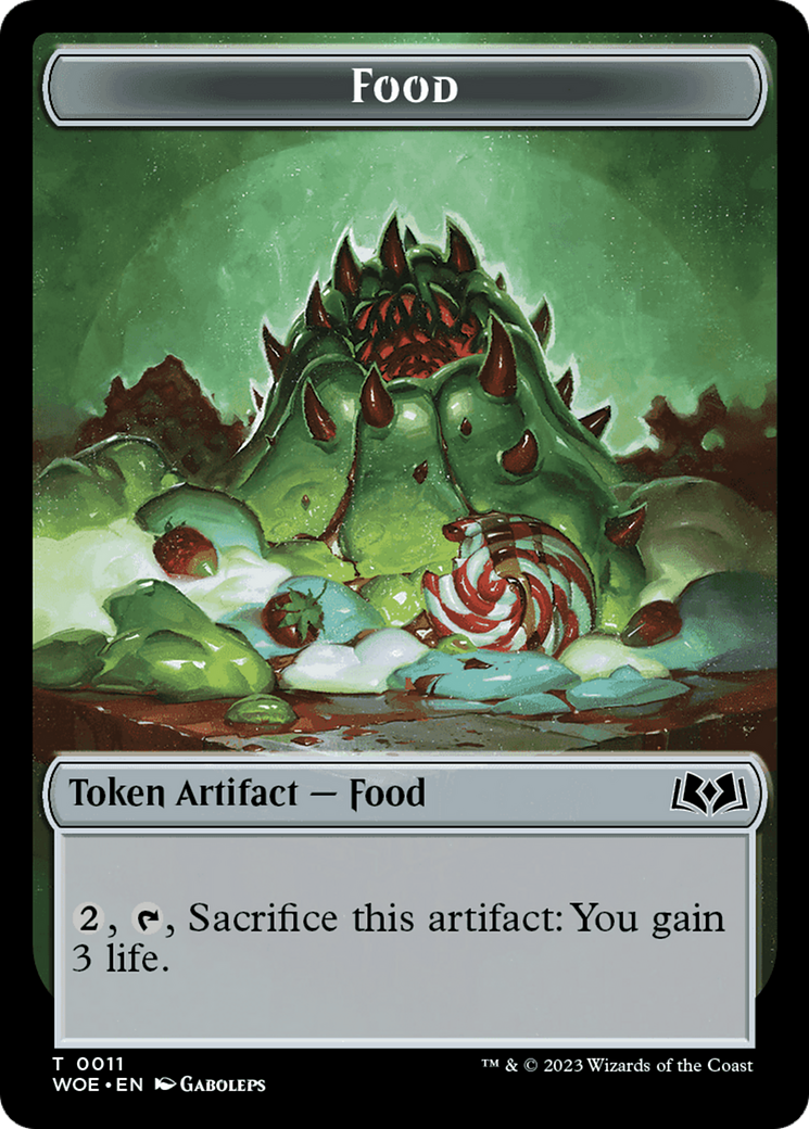 Beast // Food (0011) Double-Sided Token [Wilds of Eldraine Tokens] | Tabernacle Games