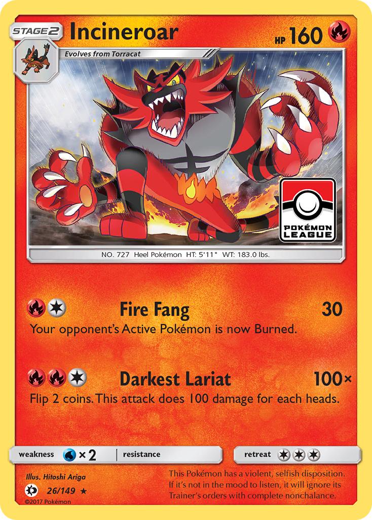 Incineroar (26/149) [Sun & Moon: Base Set] | Tabernacle Games