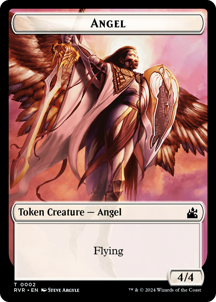 Bird // Angel (0002) Double-Sided Token [Ravnica Remastered Tokens] | Tabernacle Games