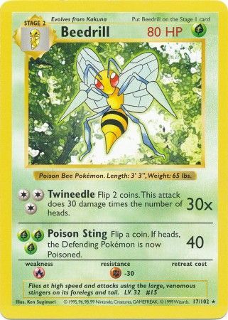 Beedrill (17/102) [Base Set Shadowless Unlimited] | Tabernacle Games