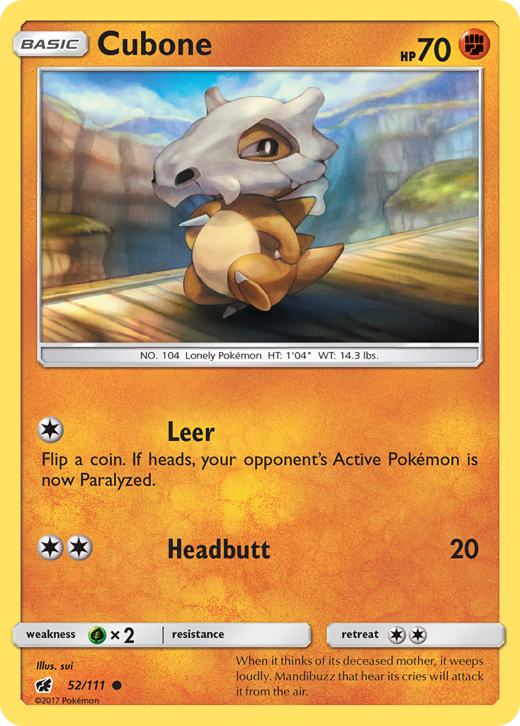 Cubone (52/111) [Sun & Moon: Crimson Invasion] | Tabernacle Games