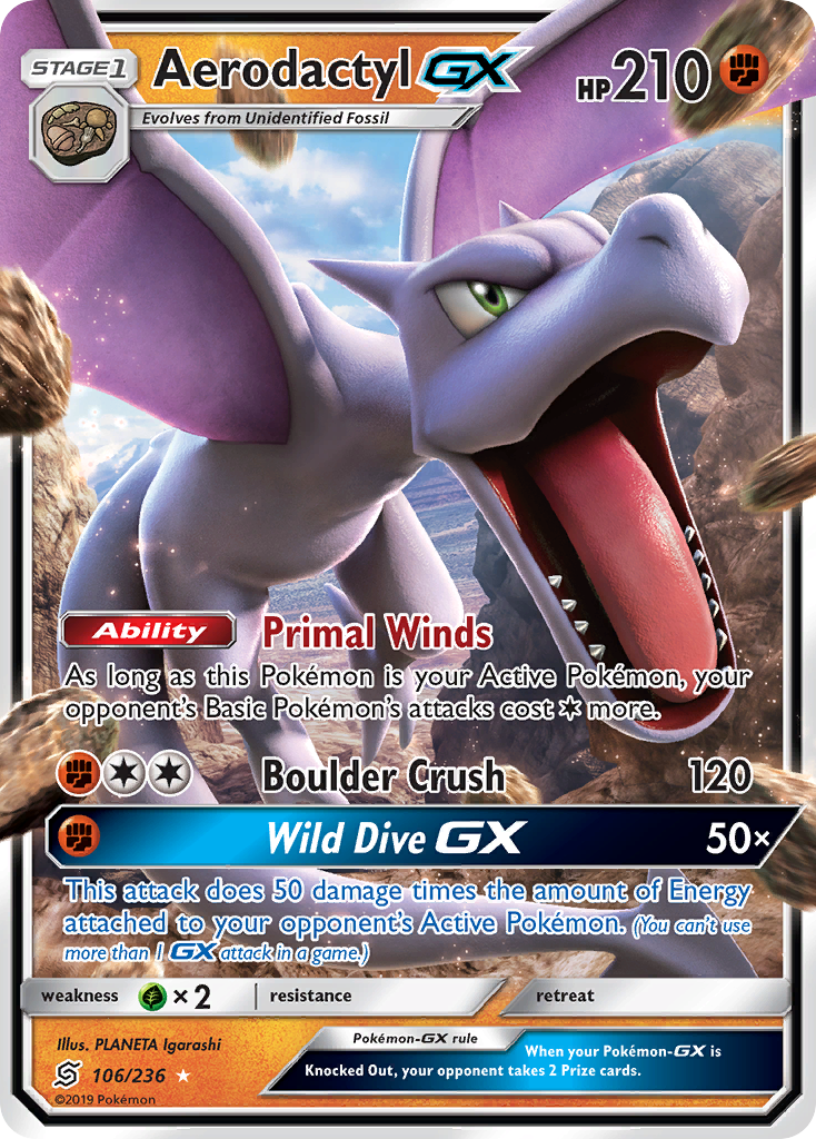 Aerodactyl GX (106/236) [Sun & Moon: Unified Minds] | Tabernacle Games