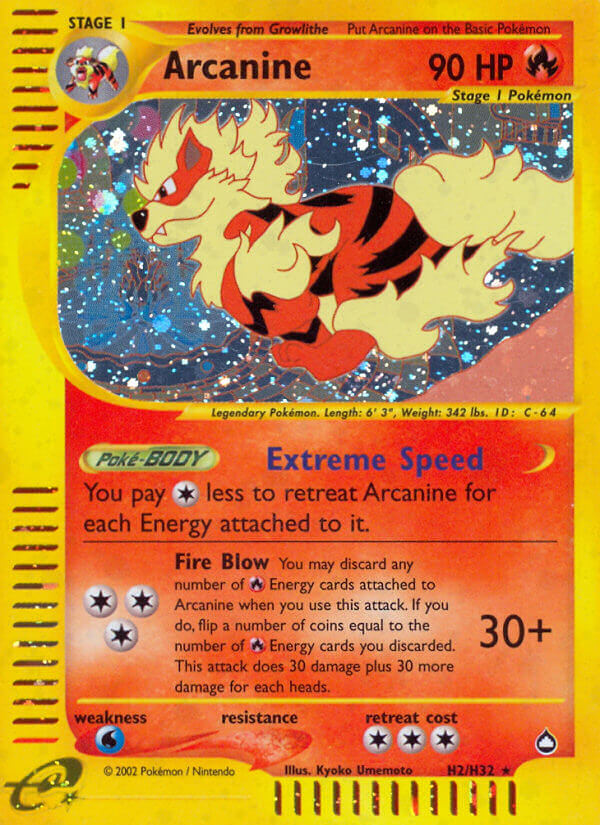 Arcanine (H2/H32) [Aquapolis] | Tabernacle Games