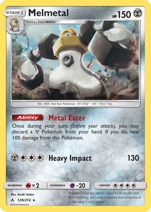 Melmetal (129/214) (Cosmos Holo) [Sun & Moon: Unbroken Bonds] | Tabernacle Games