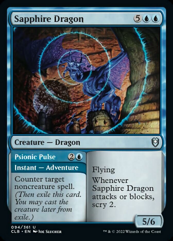 Sapphire Dragon // Psionic Pulse [Commander Legends: Battle for Baldur's Gate] | Tabernacle Games
