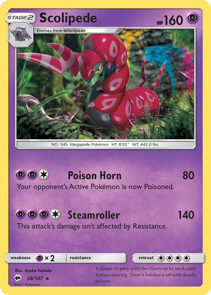 Scolipede (58/147) [Sun & Moon: Burning Shadows] | Tabernacle Games