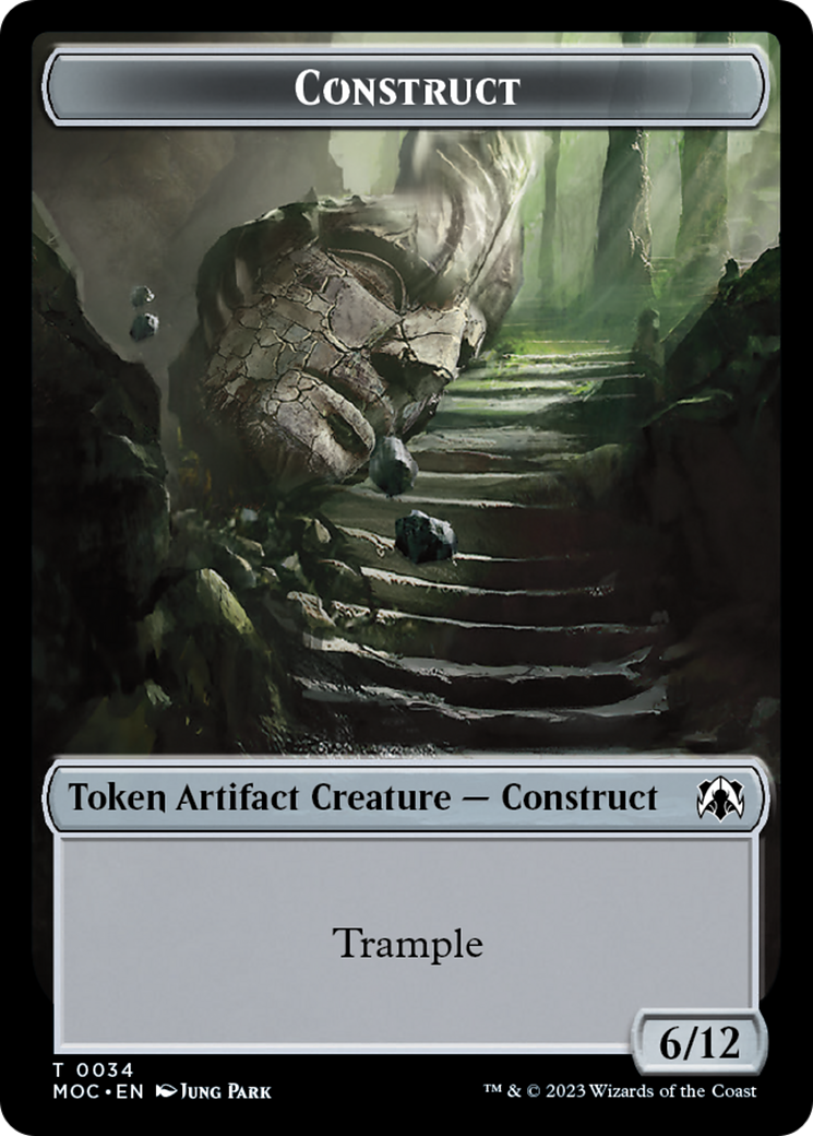 Phyrexian Golem // Construct Double-Sided Token [March of the Machine Commander Tokens] | Tabernacle Games