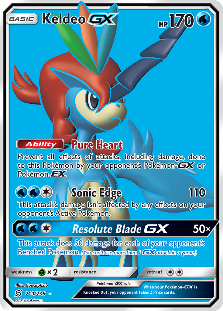 Keldeo GX (219/236) [Sun & Moon: Unified Minds] | Tabernacle Games