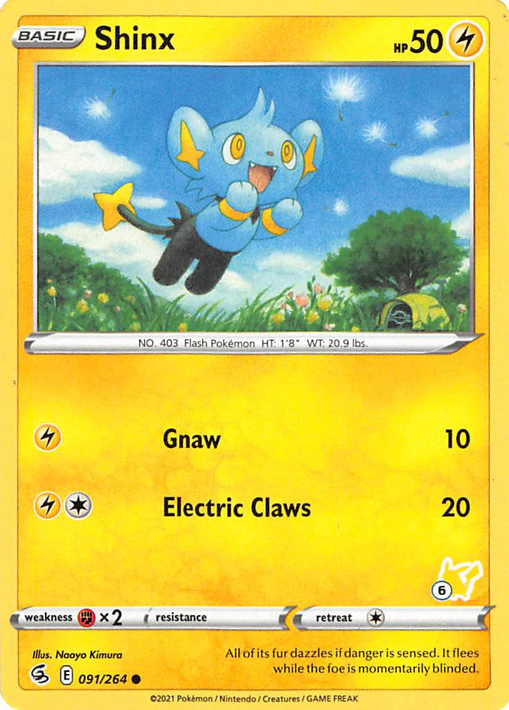 Shinx (091/264) (Pikachu Stamp #6) [Battle Academy 2022] | Tabernacle Games