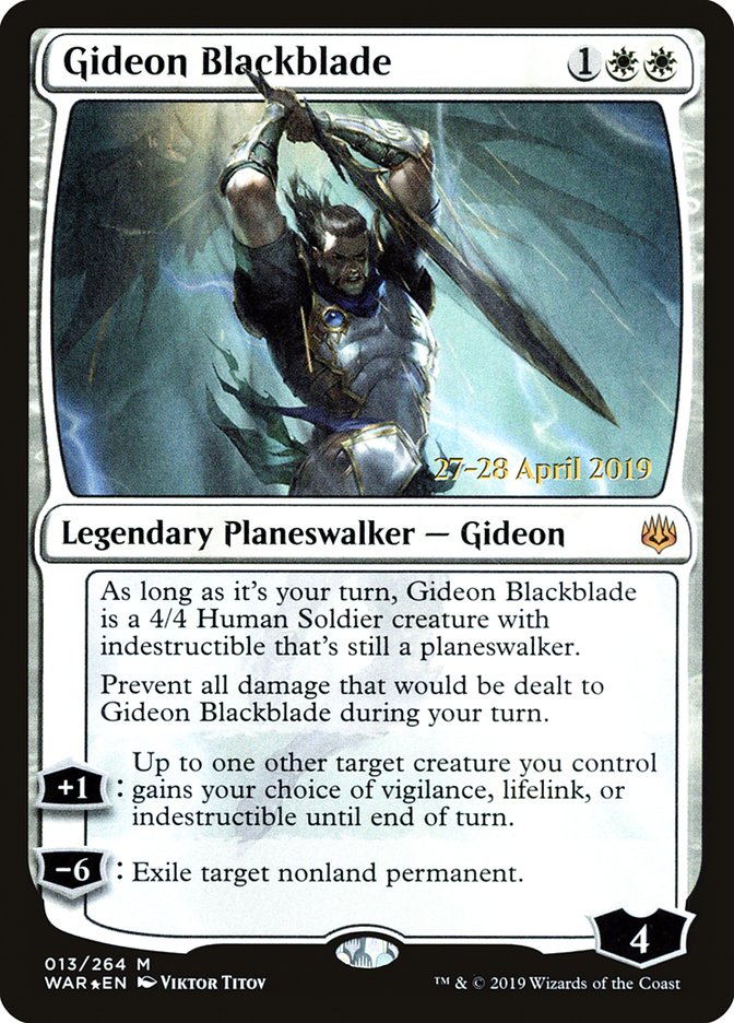 Gideon Blackblade  [War of the Spark Prerelease Promos] | Tabernacle Games