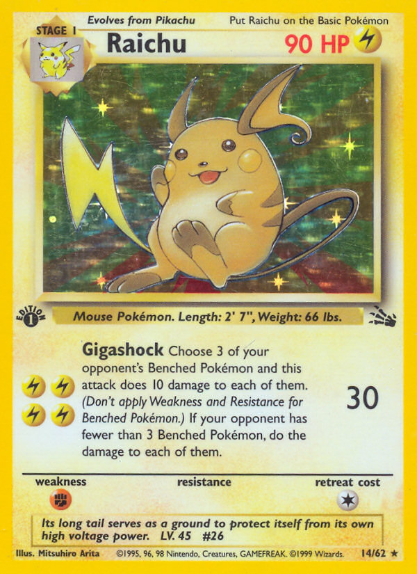 Raichu (14/62) [Fossil 1st Edition] | Tabernacle Games