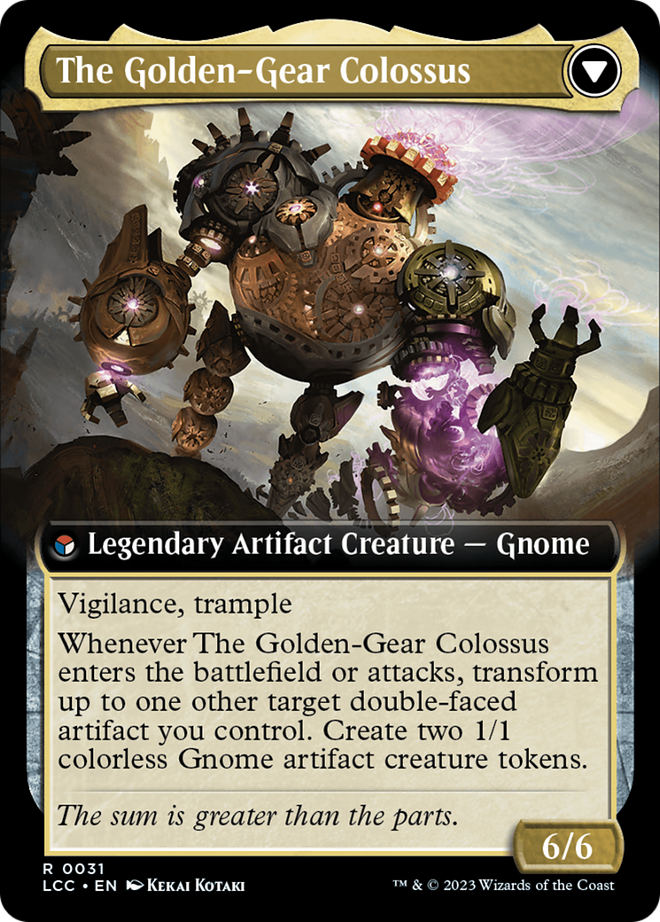 Tetzin, Gnome Champion // The Golden-Gear Colossus (Extended Art) [The Lost Caverns of Ixalan Commander] | Tabernacle Games