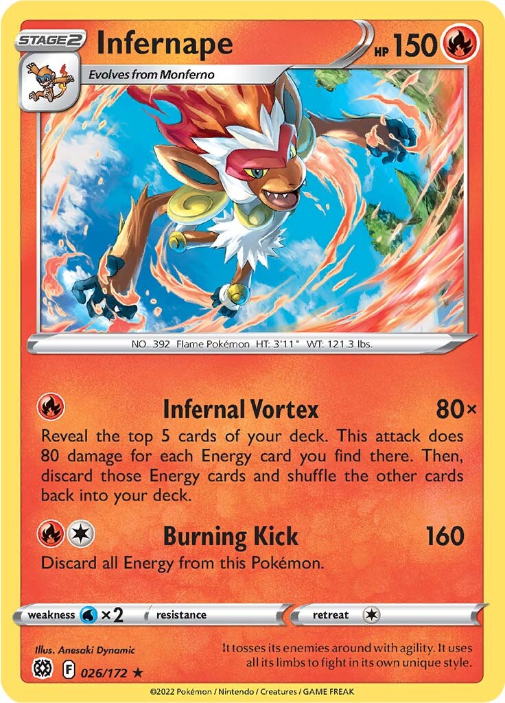 Infernape (026/172) (Theme Deck Exclusive) [Sword & Shield: Brilliant Stars] | Tabernacle Games