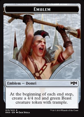 Emblem - Domri, Chaos Bringer [Ravnica Allegiance Tokens] | Tabernacle Games