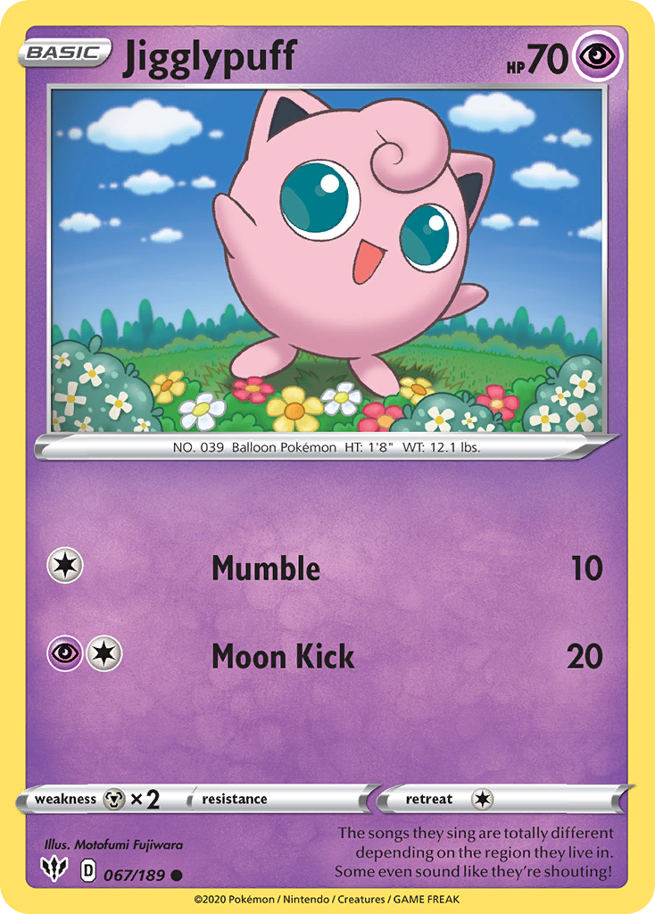 Jigglypuff (067/189) [Sword & Shield: Darkness Ablaze] | Tabernacle Games