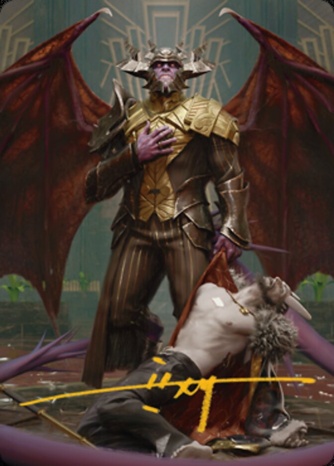 Ob Nixilis, the Adversary 1 Art Card (Gold-Stamped Signature) [Streets of New Capenna Art Series] | Tabernacle Games
