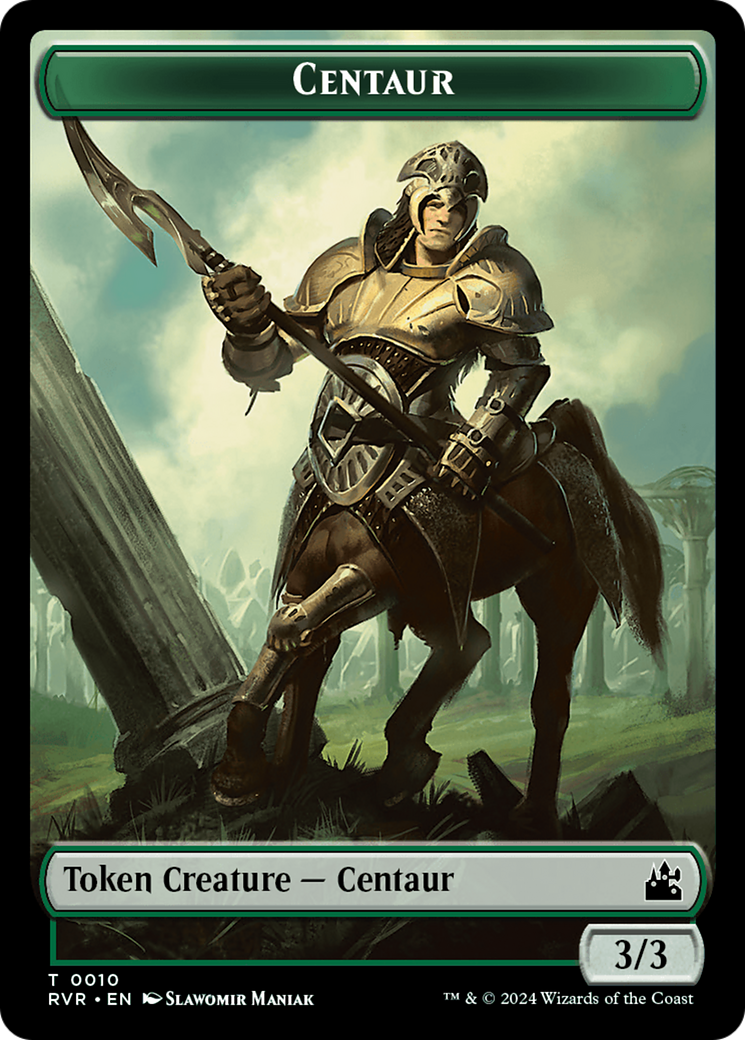 Spirit (0018) // Centaur Double-Sided Token [Ravnica Remastered Tokens] | Tabernacle Games