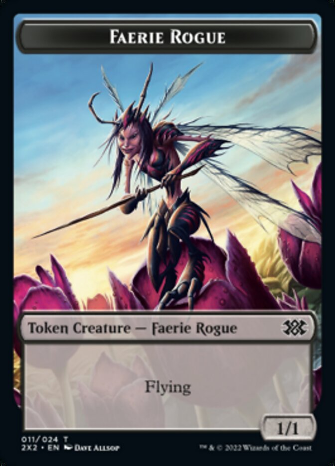 Faerie Rogue // Monk Double-sided Token [Double Masters 2022 Tokens] | Tabernacle Games