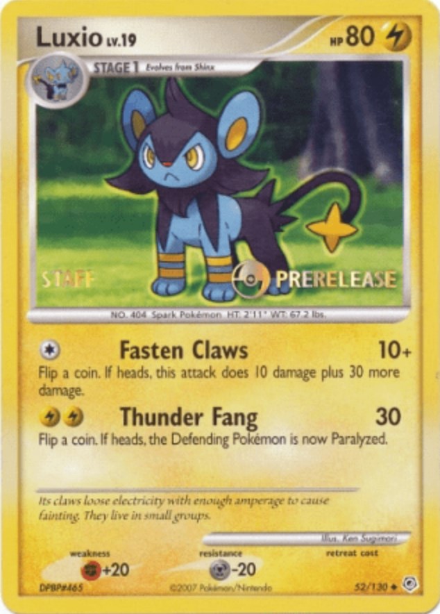 Luxio (52/130) (Prerelease Promo Staff) [Nintendo: Black Star Promos] | Tabernacle Games