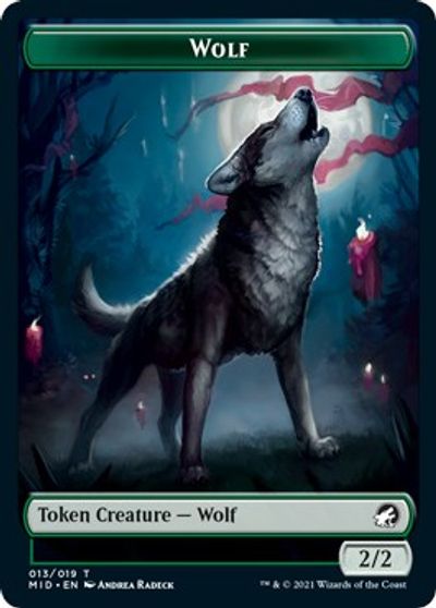 Centaur // Wolf Double-sided Token [Innistrad: Midnight Hunt Commander] | Tabernacle Games