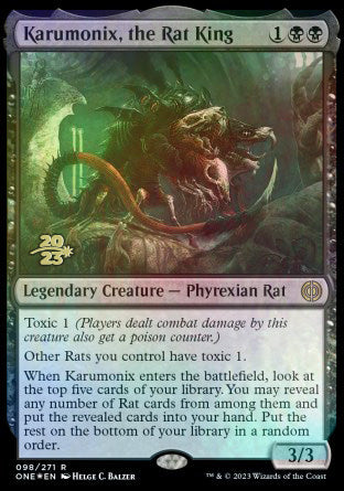 Karumonix, the Rat King [Phyrexia: All Will Be One Prerelease Promos] | Tabernacle Games