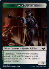 Blood // Human Soldier Double-sided Token [Innistrad: Crimson Vow Tokens] | Tabernacle Games