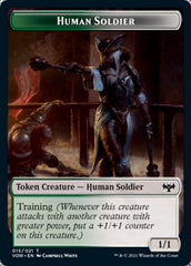 Human (001) // Human Soldier Double-sided Token [Innistrad: Crimson Vow Tokens] | Tabernacle Games