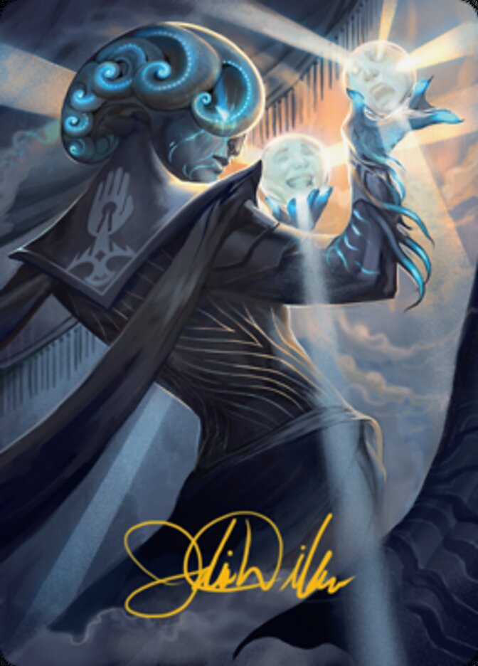 Queza, Augur of Agonies Art Card (Gold-Stamped Signature) [Streets of New Capenna Art Series] | Tabernacle Games