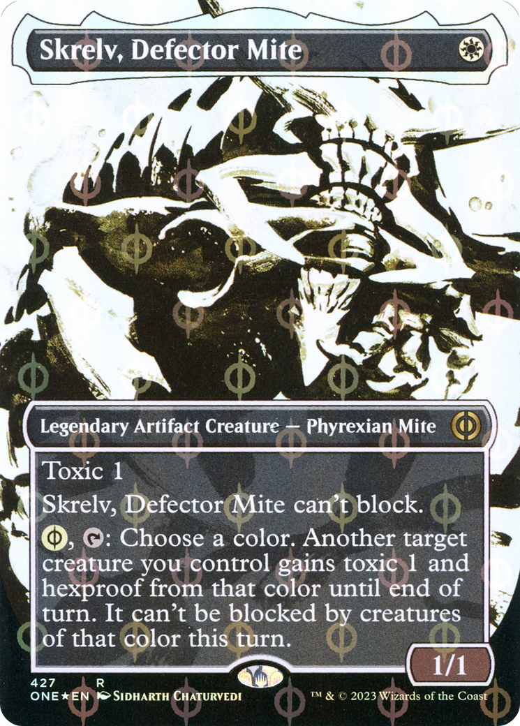 Skrelv, Defector Mite (Borderless Ichor Step-and-Compleat Foil) [Phyrexia: All Will Be One] | Tabernacle Games
