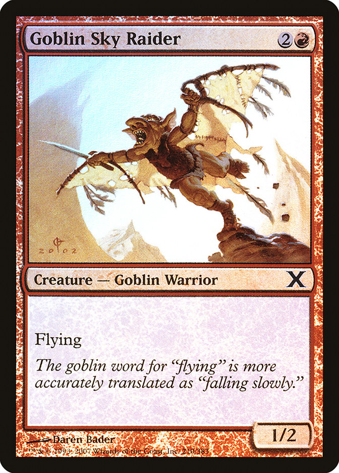 Goblin Sky Raider (Premium Foil) [Tenth Edition] | Tabernacle Games