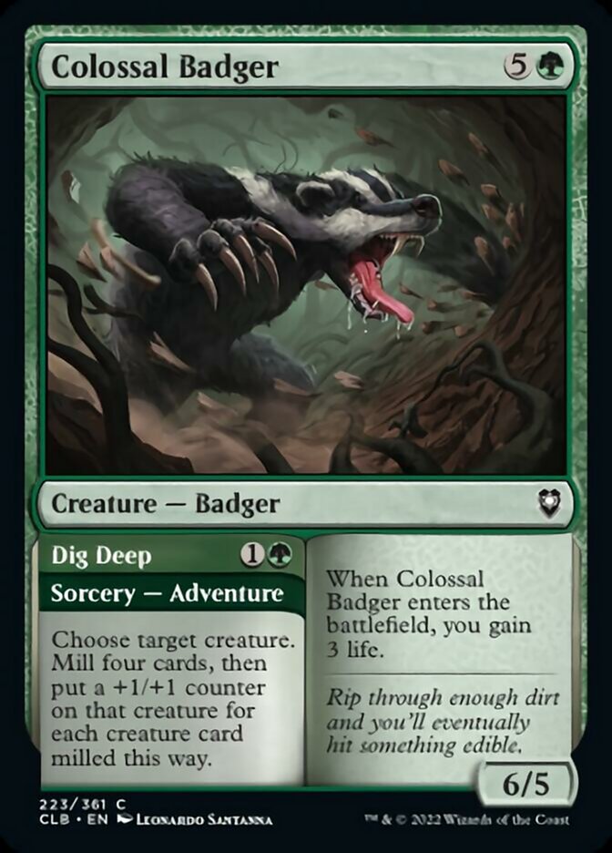 Colossal Badger // Dig Deep [Commander Legends: Battle for Baldur's Gate] | Tabernacle Games