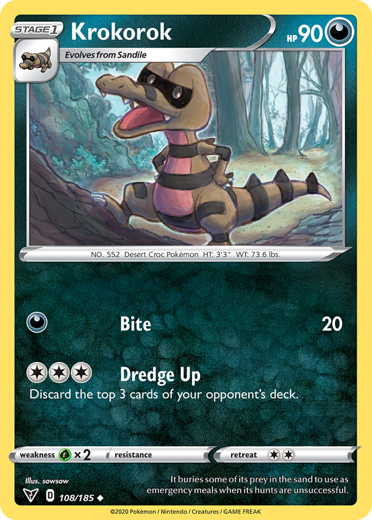 Krokorok (108/185) [Sword & Shield: Vivid Voltage] | Tabernacle Games