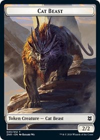 Cat Beast // Construct Double-sided Token [Zendikar Rising Tokens] | Tabernacle Games